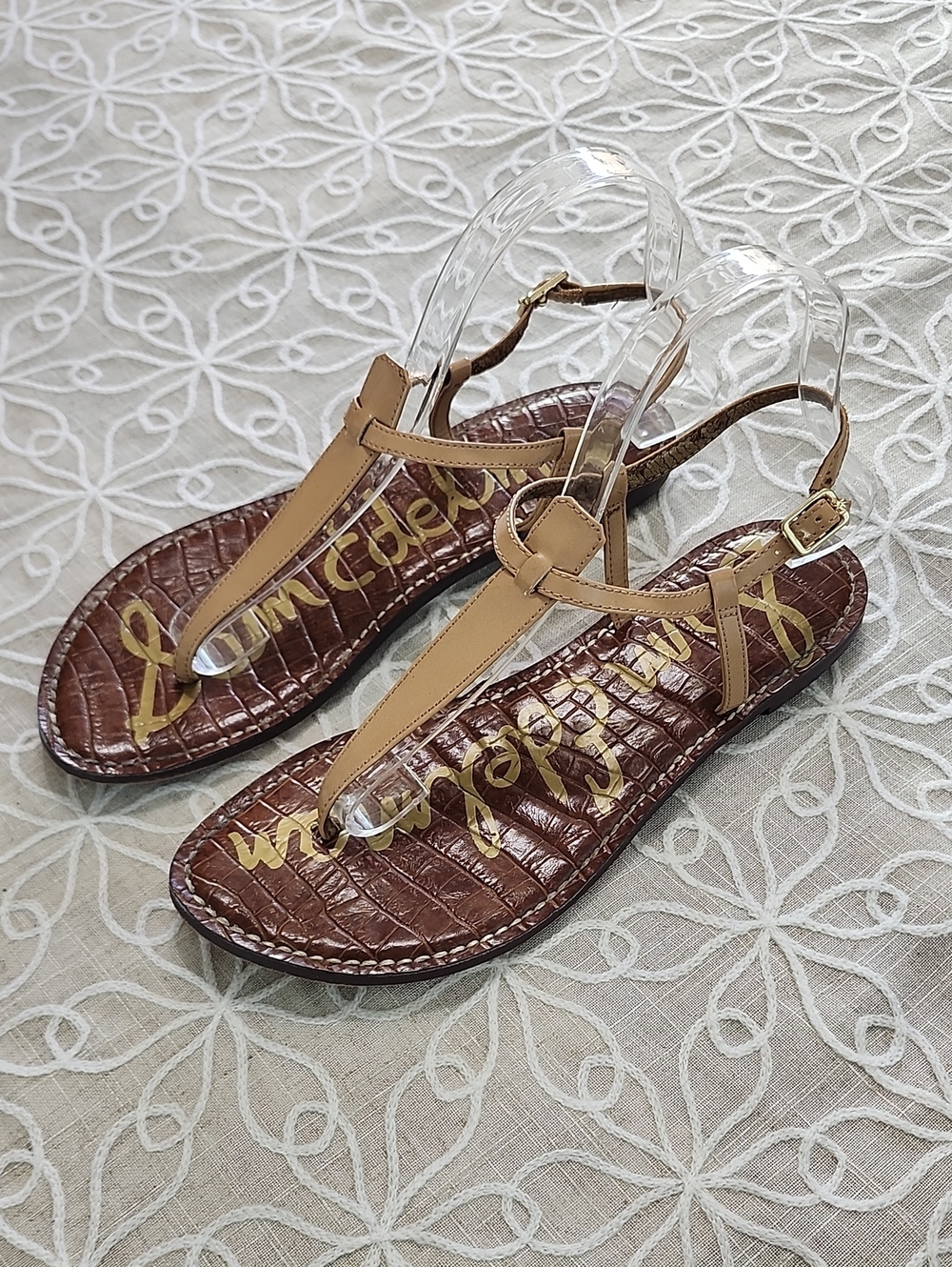 Sam Edelman Tan T-Strap Gigi Thong Sandal - Picture 2 of 14